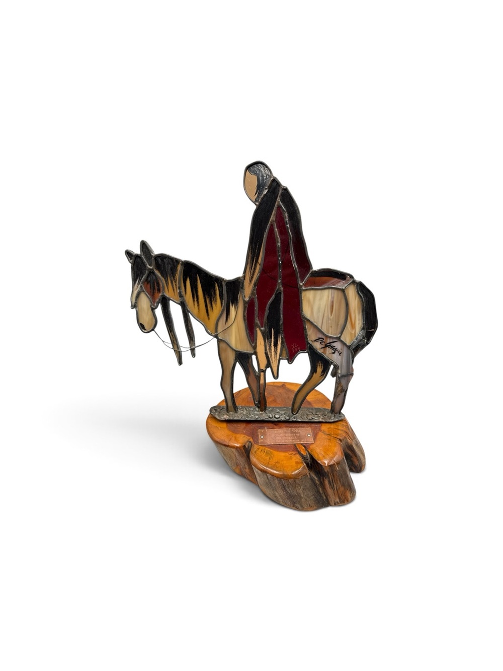 Vintage 1983 Ted DeGrazia Alone Stained Glass Sculpture 41/250 Limited Edition